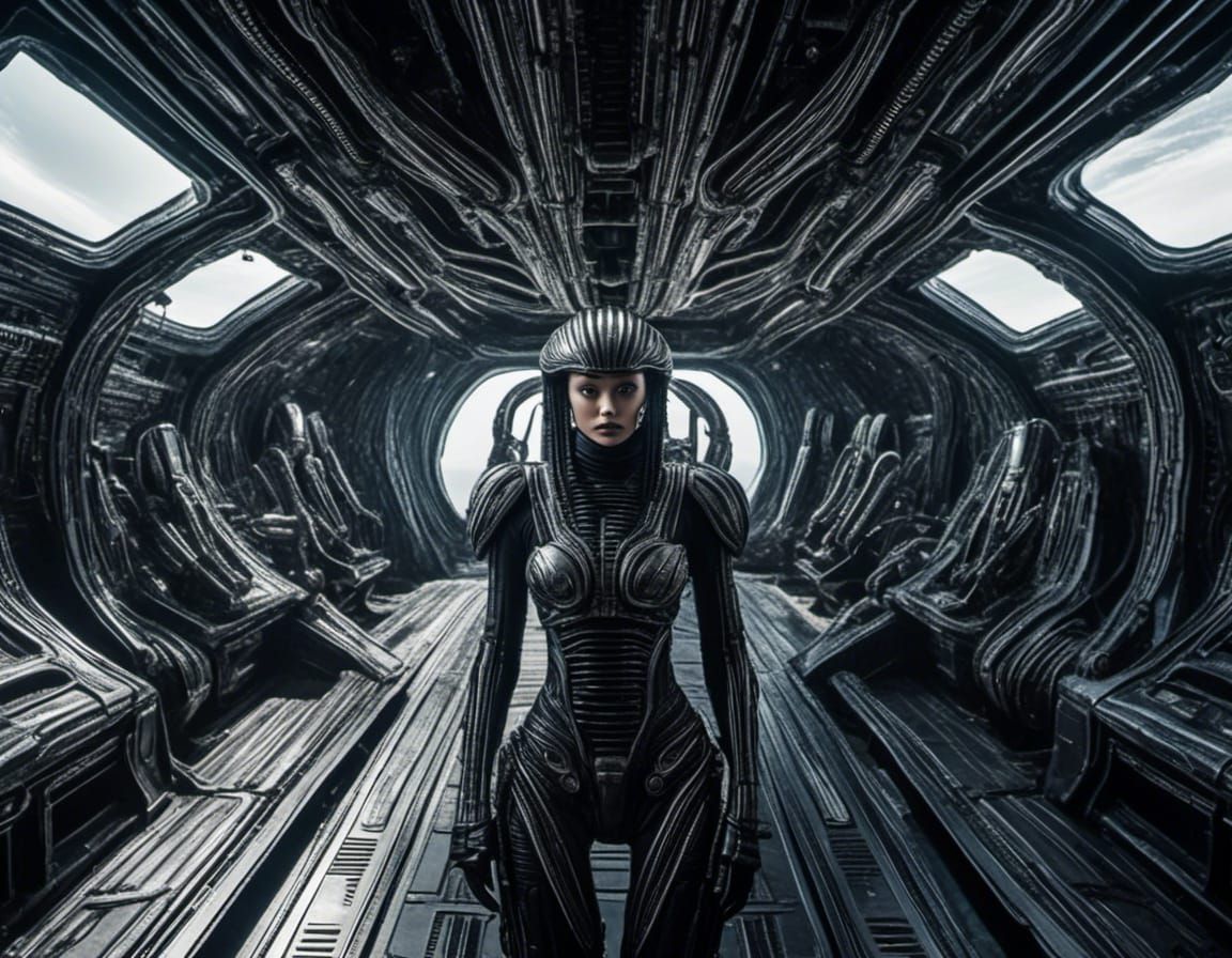 Biopunk Starfighter in Giger Style