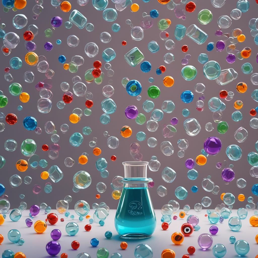 Glass Object in Pixar-Inspired 3D Digital Art