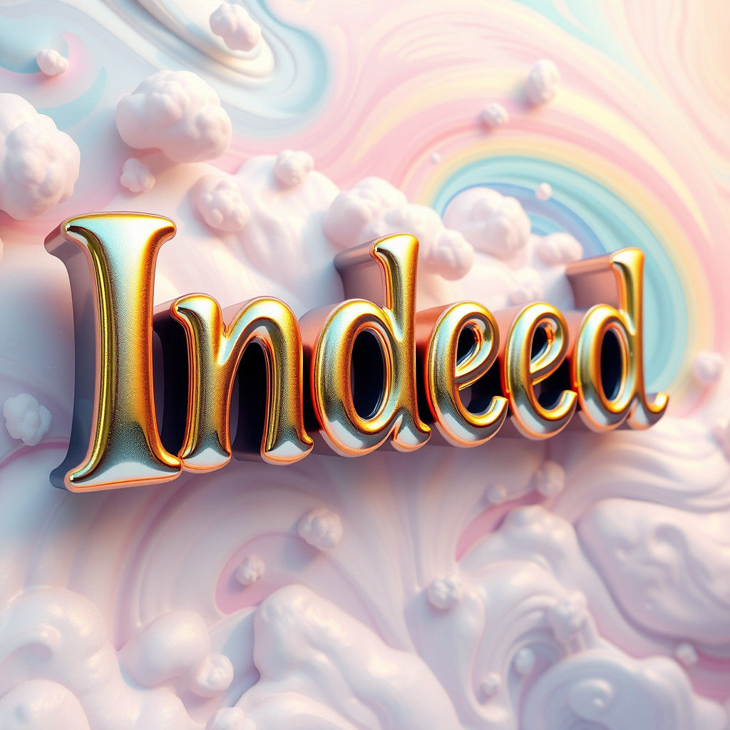 Indeed: Vibrant 3D Font Rendering with Whimsical Background