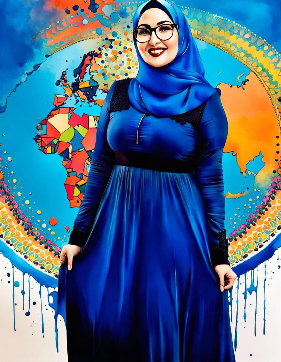 Psychedelic Portrait of a Beautiful Woman in Pop Art Style