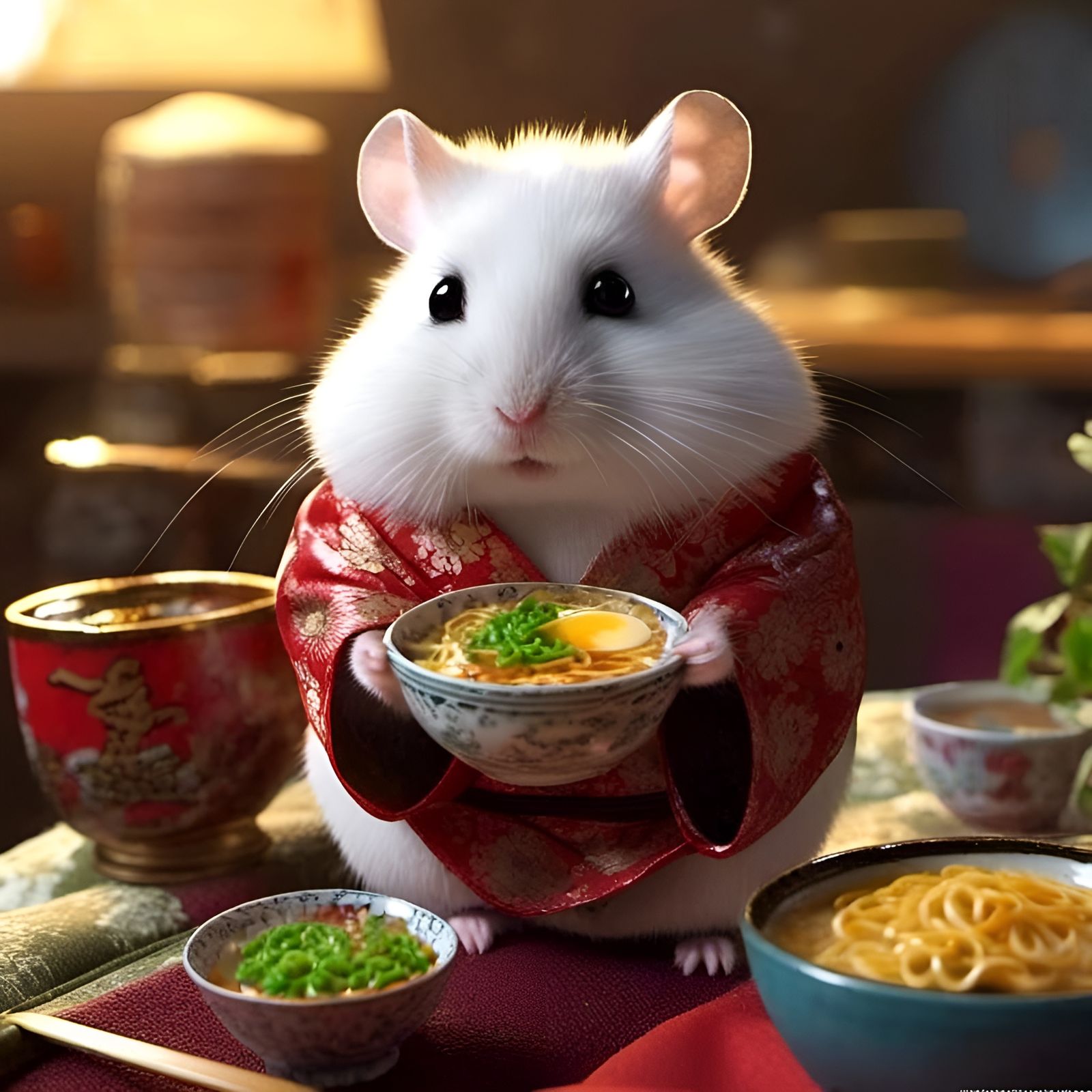 “Here’s your miso ramen, Okyaku-sama. Enjoy!”