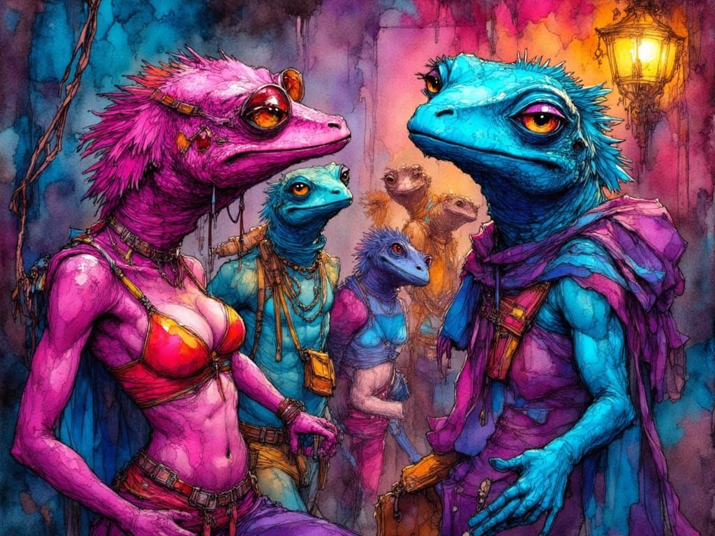 Lizard People's Neon Night Out in Ibiza