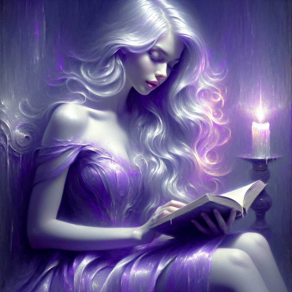 Norse Goddess Reading by Candlelight