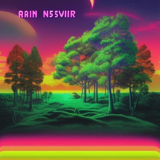 Synthwave Narnia: Retro Neon Landscape