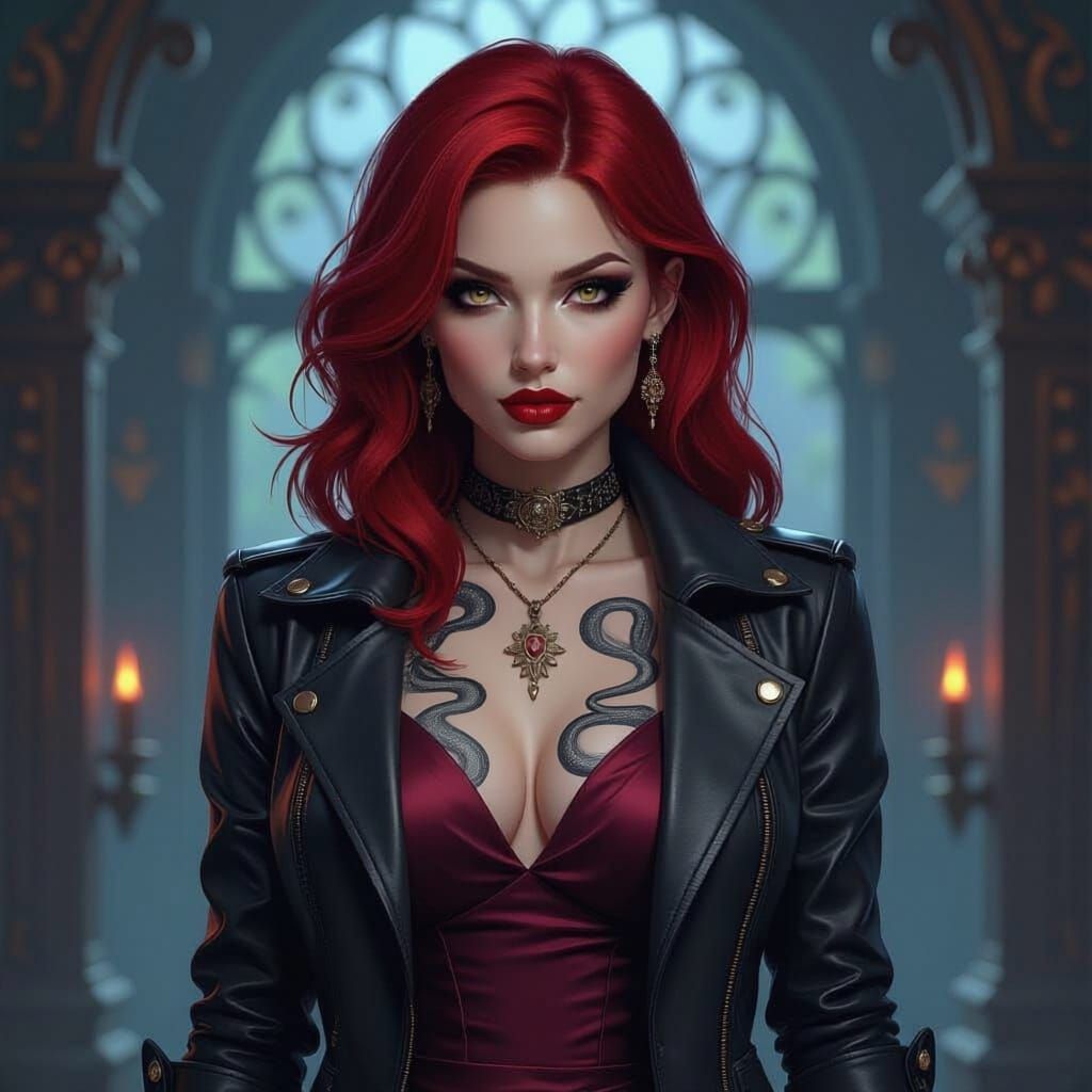 Modern Vampire Woman in Southern Gothic Setting