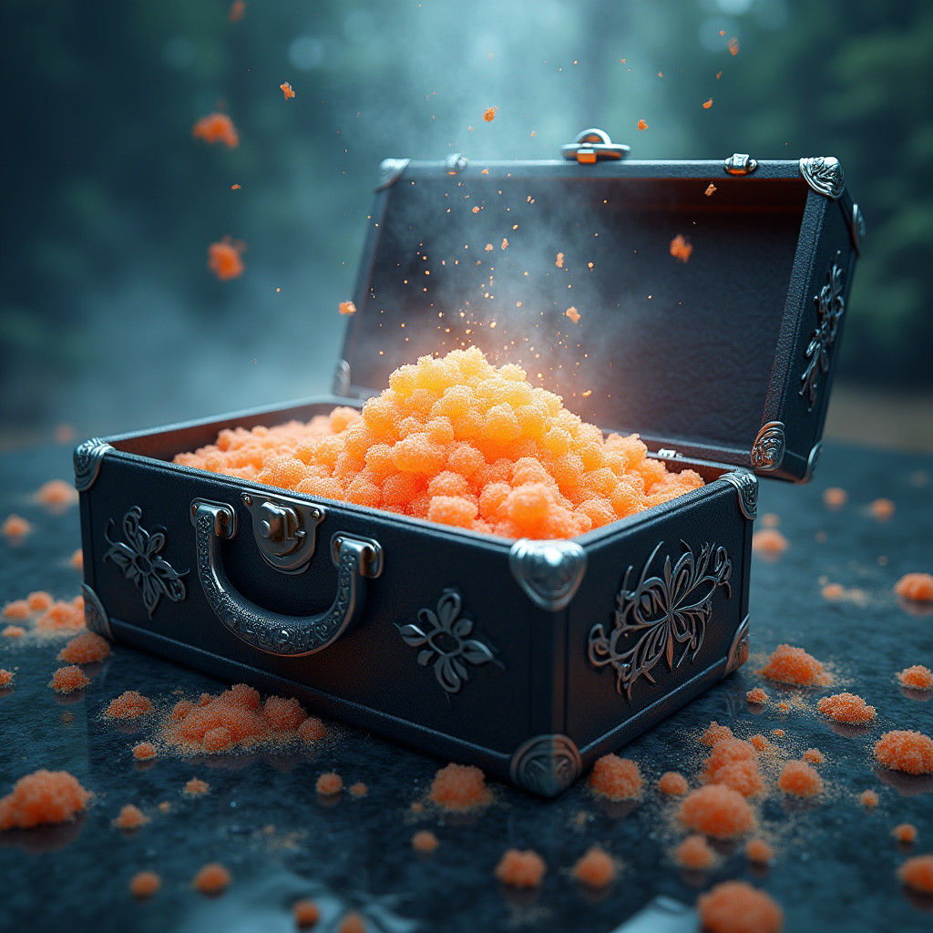 Mysterious Briefcase Overflowing with Sugar: Digital Art