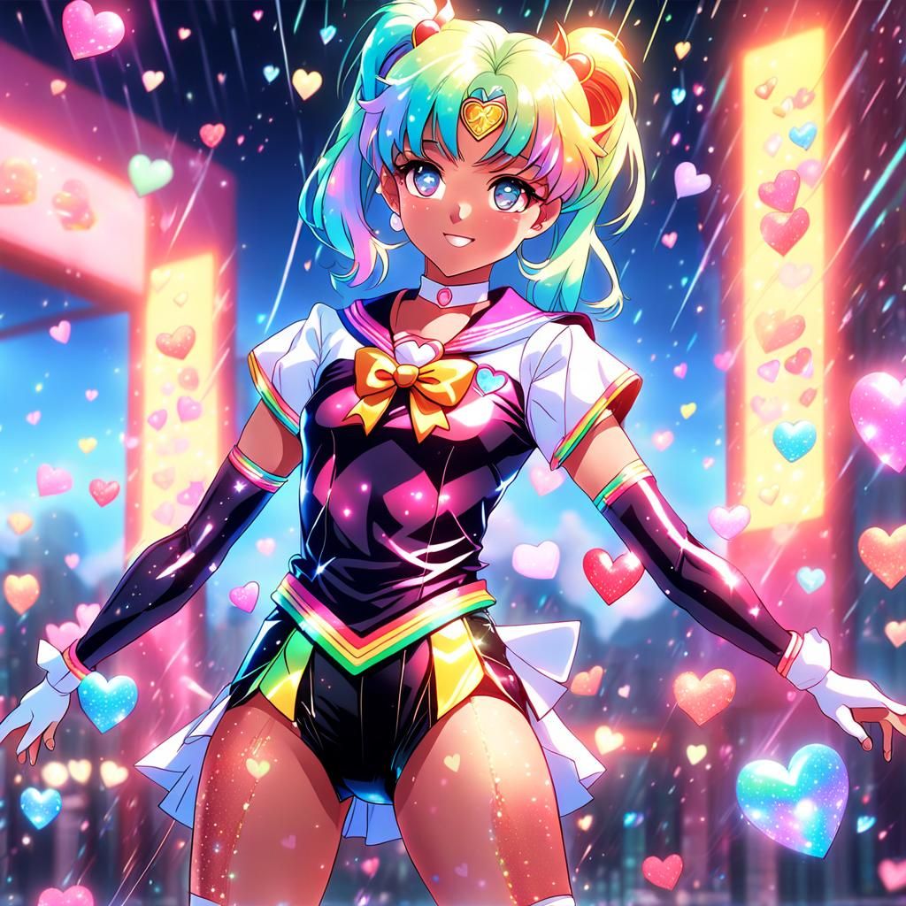 Glittering Sailor Scout in 80s Anime Style