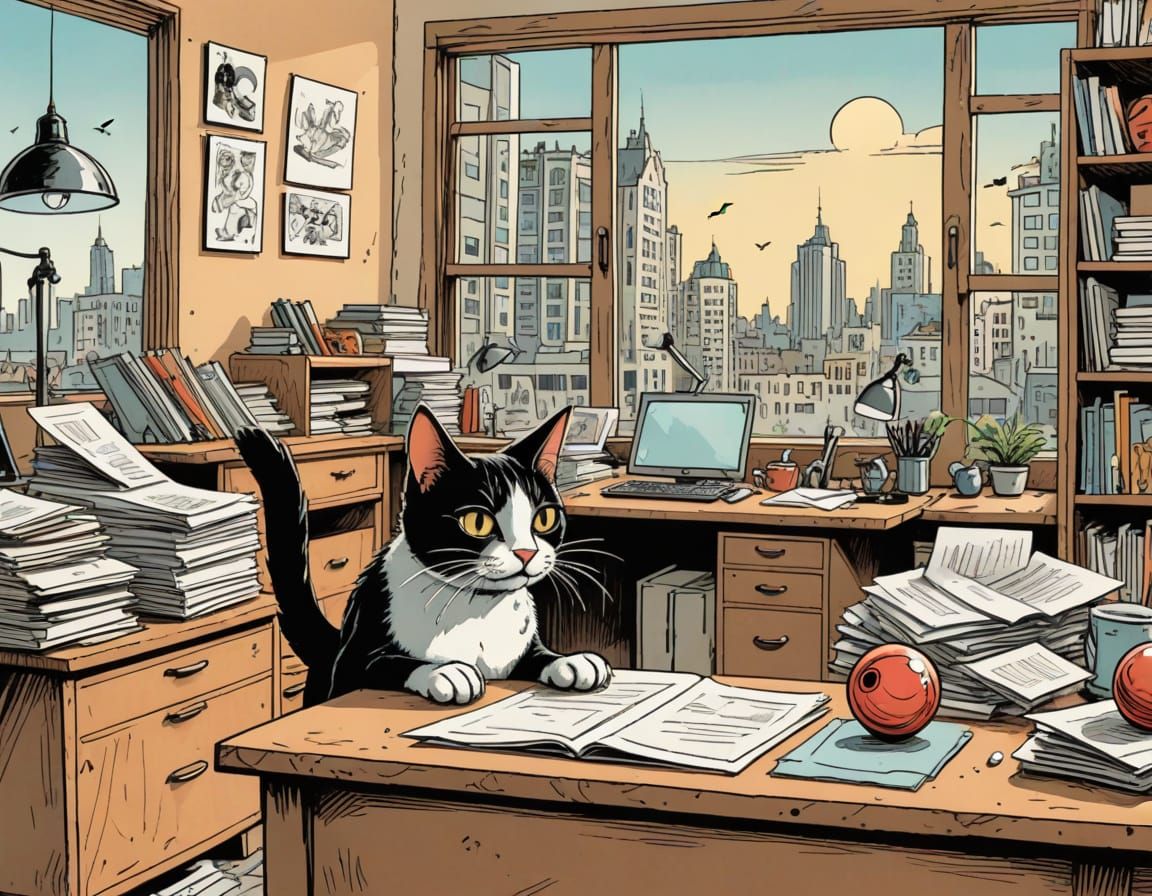 Belgian Comic Office Chaos