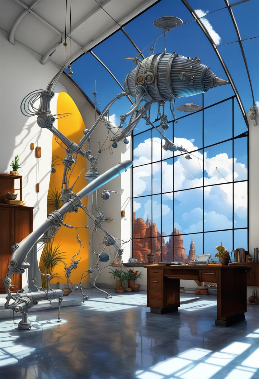 Art Deco Telescope Dirigible Inspired by Chris Foss