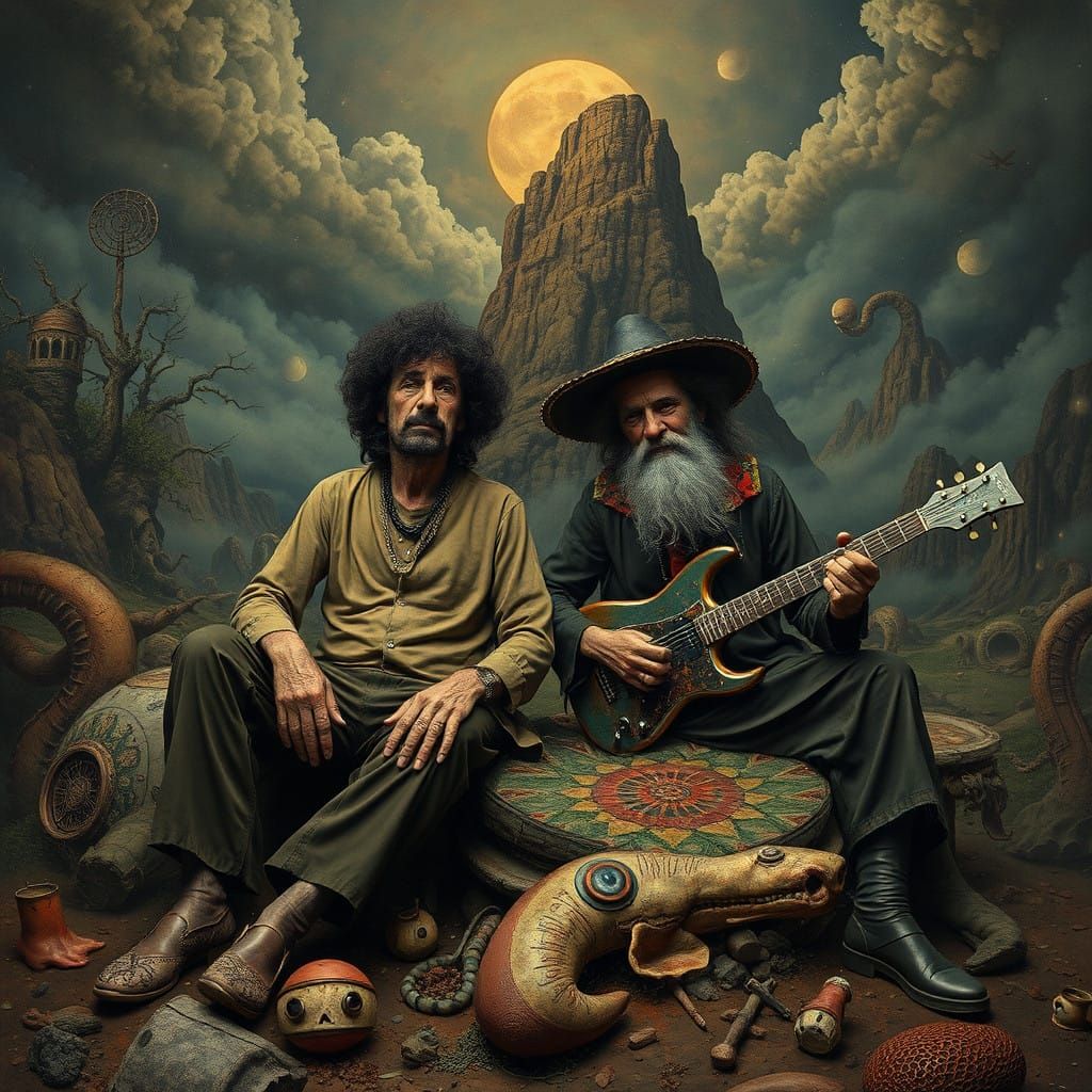 Frank Zappa and Captain Beefheart in a Hieronymus Bosch-Insp...