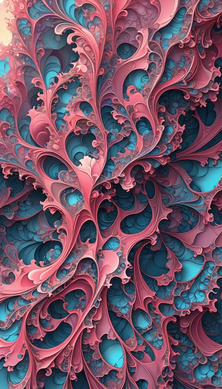 Fractal Sunlight Reflecting Off Cloudy Sky as Digital Art