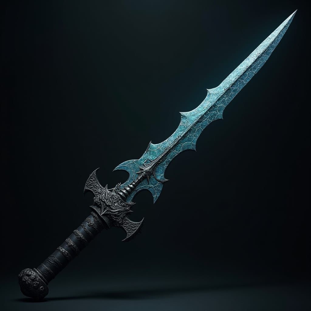 Dark Fantasy Sword with Dragon Scale Blade