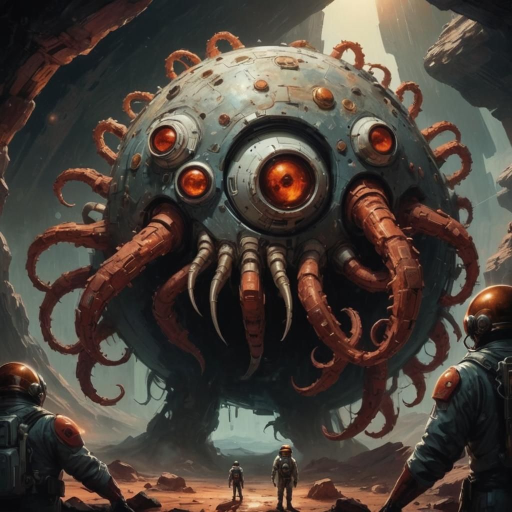 Astronaut on Barren Alien Planet in Sci-Fi Concept Art