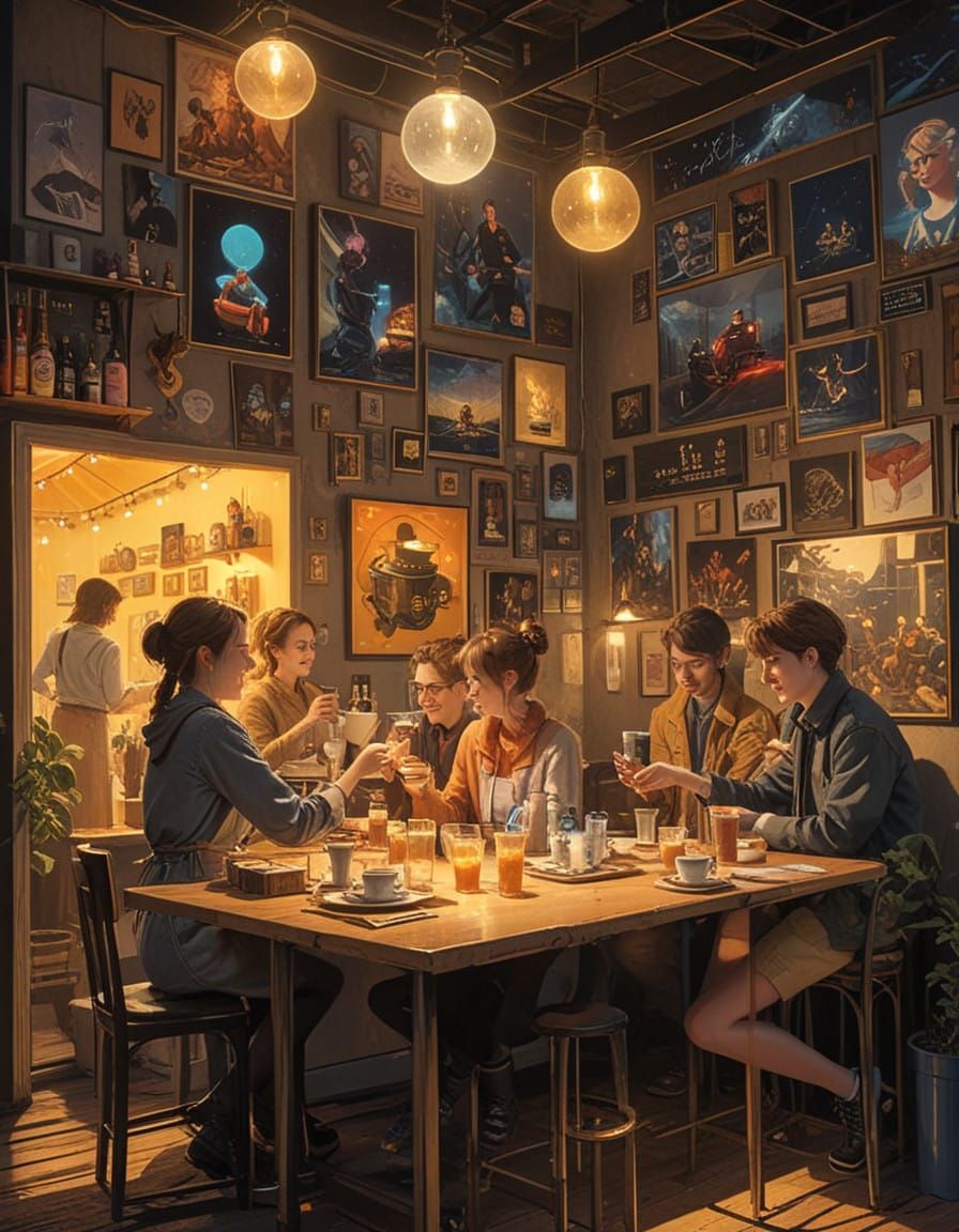 Whimsical NightCafe Scene in Cinematic Style