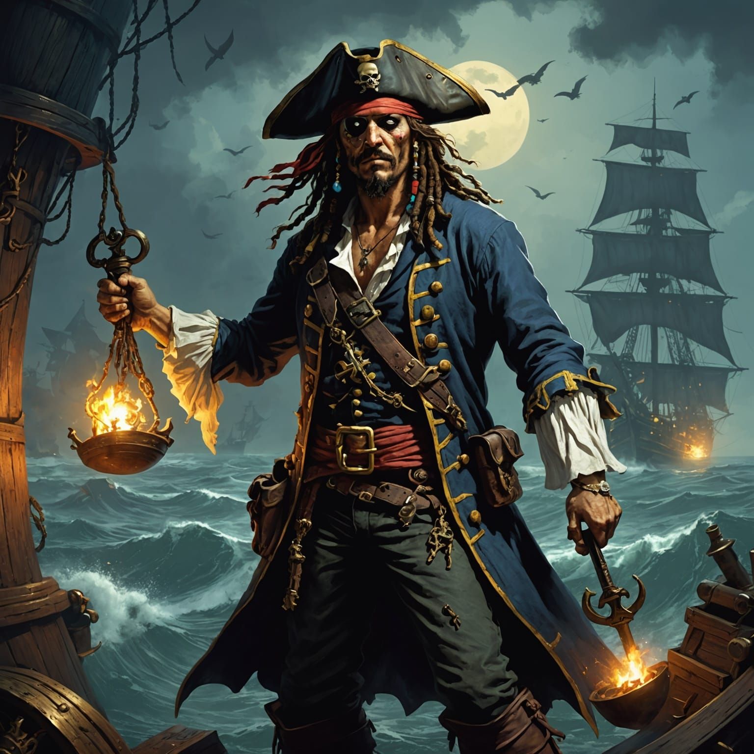 Pirate in Horror Style of Doré and Rutkowski