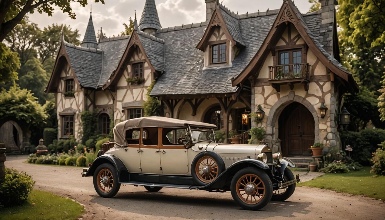 Antique Elven Car and Cottage, Professional Photography