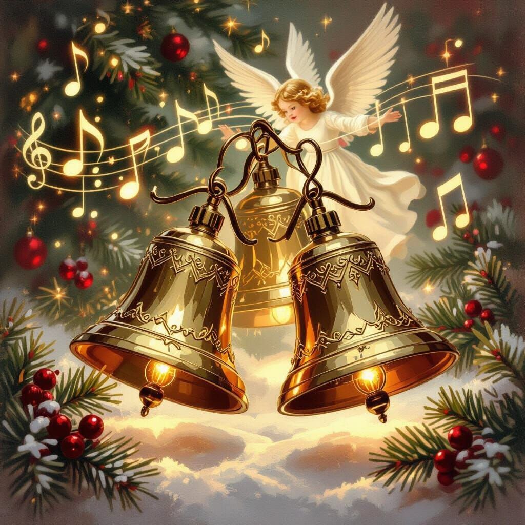 Golden Christmas Bells with Ethereal Chorus