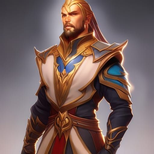 Half Elf Sun Cleric Portrait in Detailed Fantasy Art