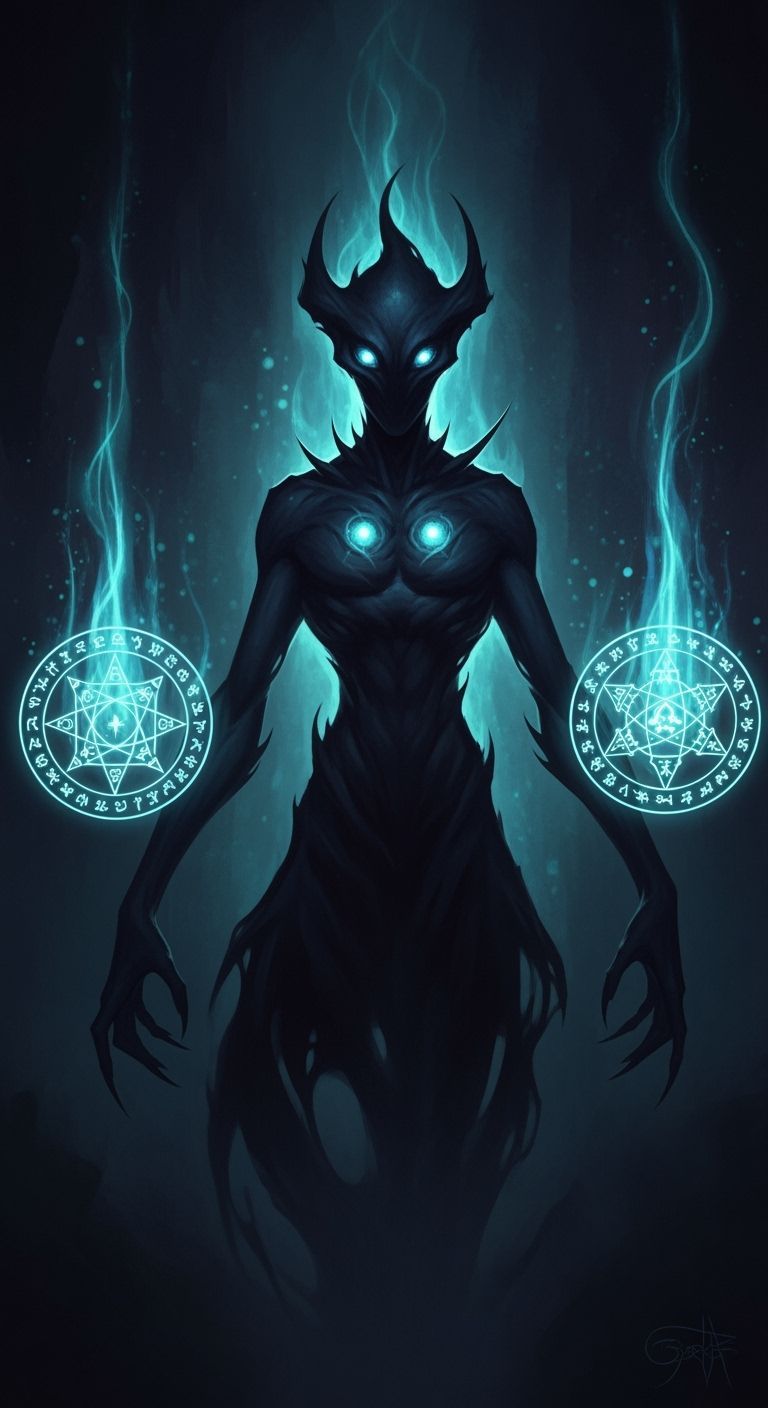 Shadowy Mythical Creature With Arcane Energy