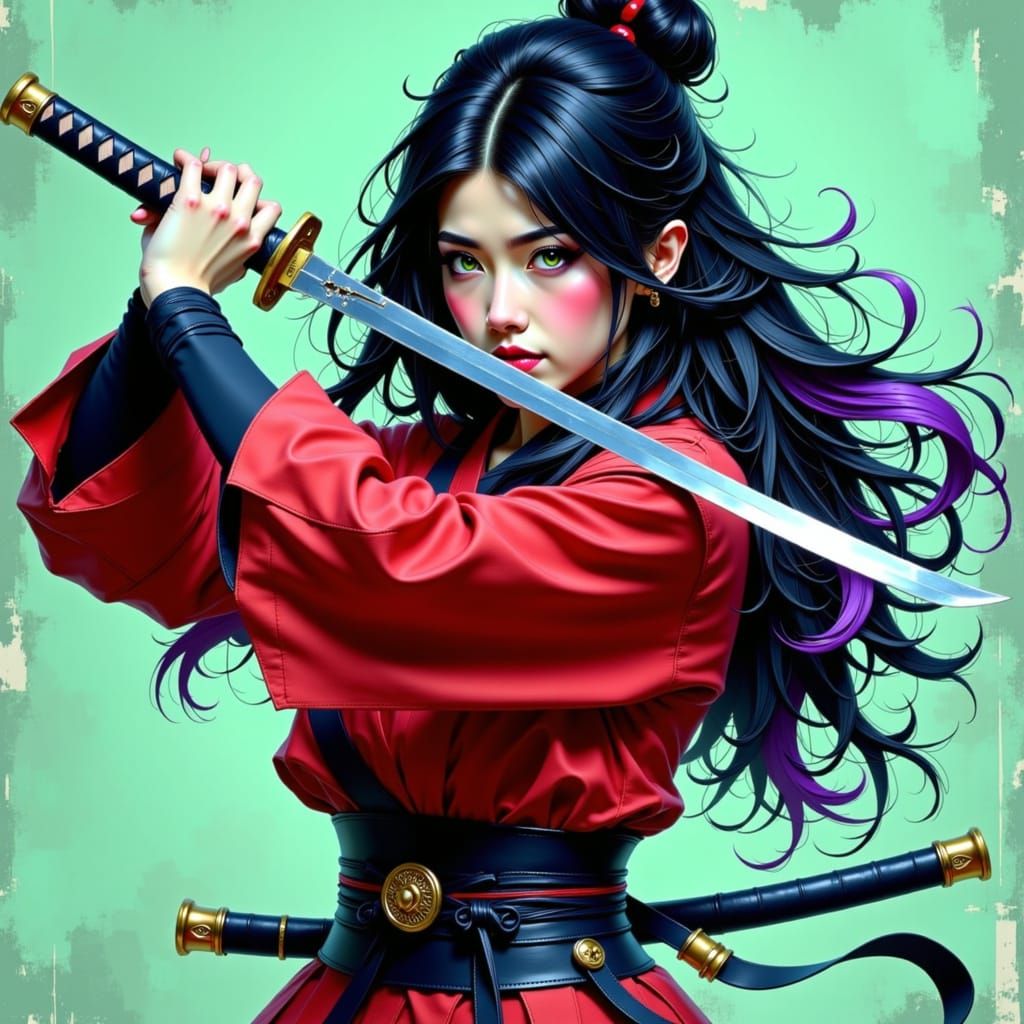 Akimora Art - Violet as Wielder of the Katana