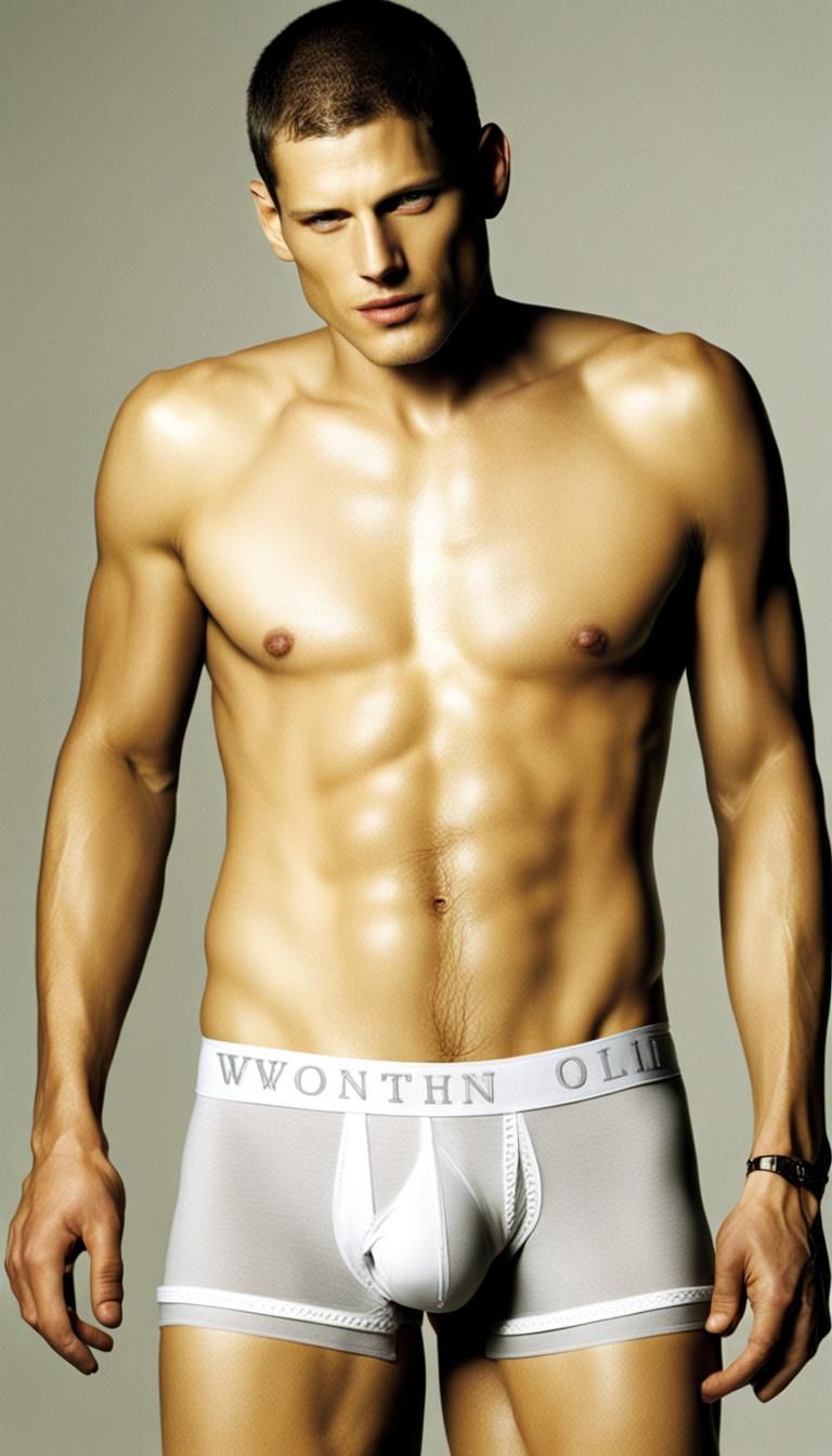 Classic Portrait of a Man in Underwear