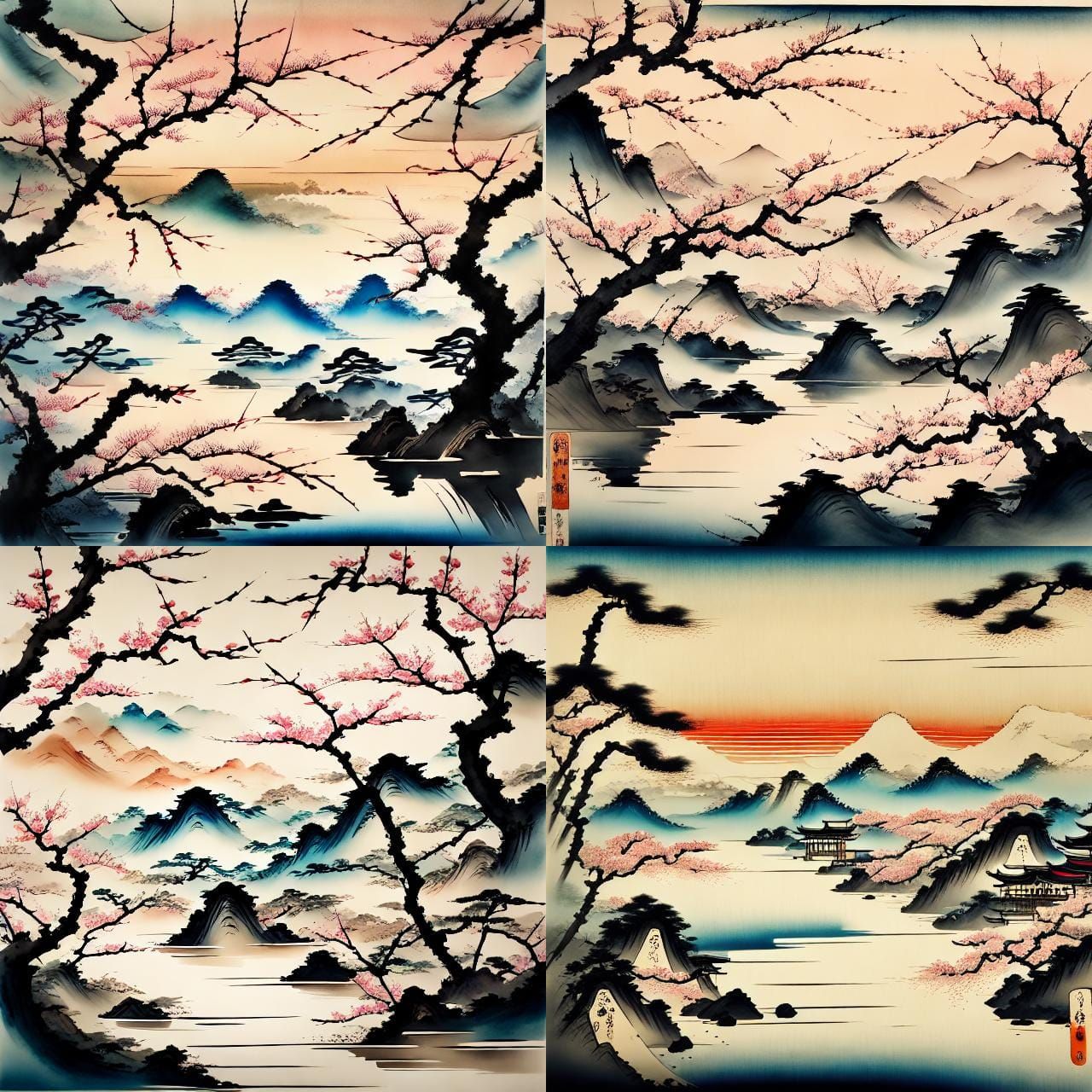 Japanese Life Scene in Ukiyo-e Style