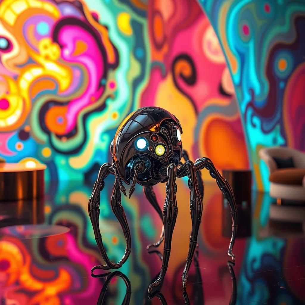 Ethereal Metallic Cryptid in Opulent Dreamworld