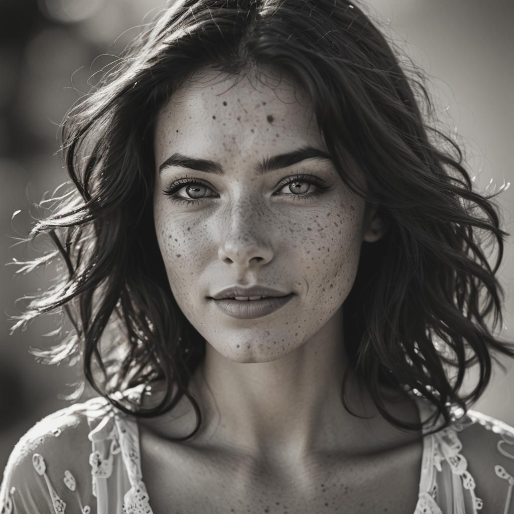 Gorgeous Woman in Pop Art Double Exposure Style