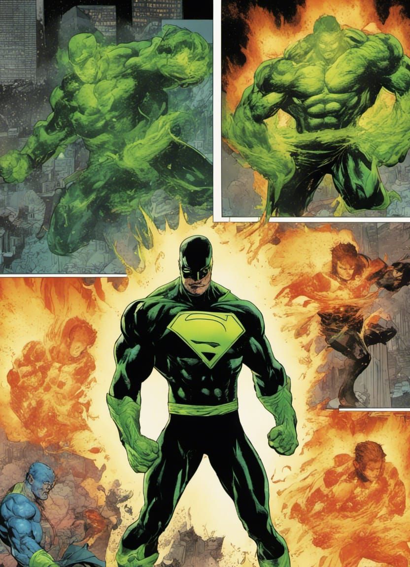 Superhero Transformation Comic Book Page