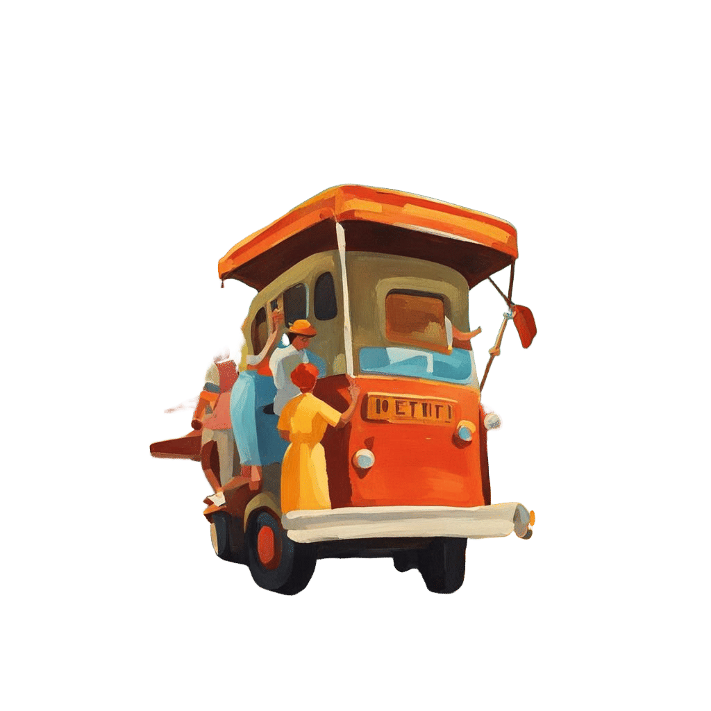 Retro Logo: Travelling with the Herd in Gouache Style