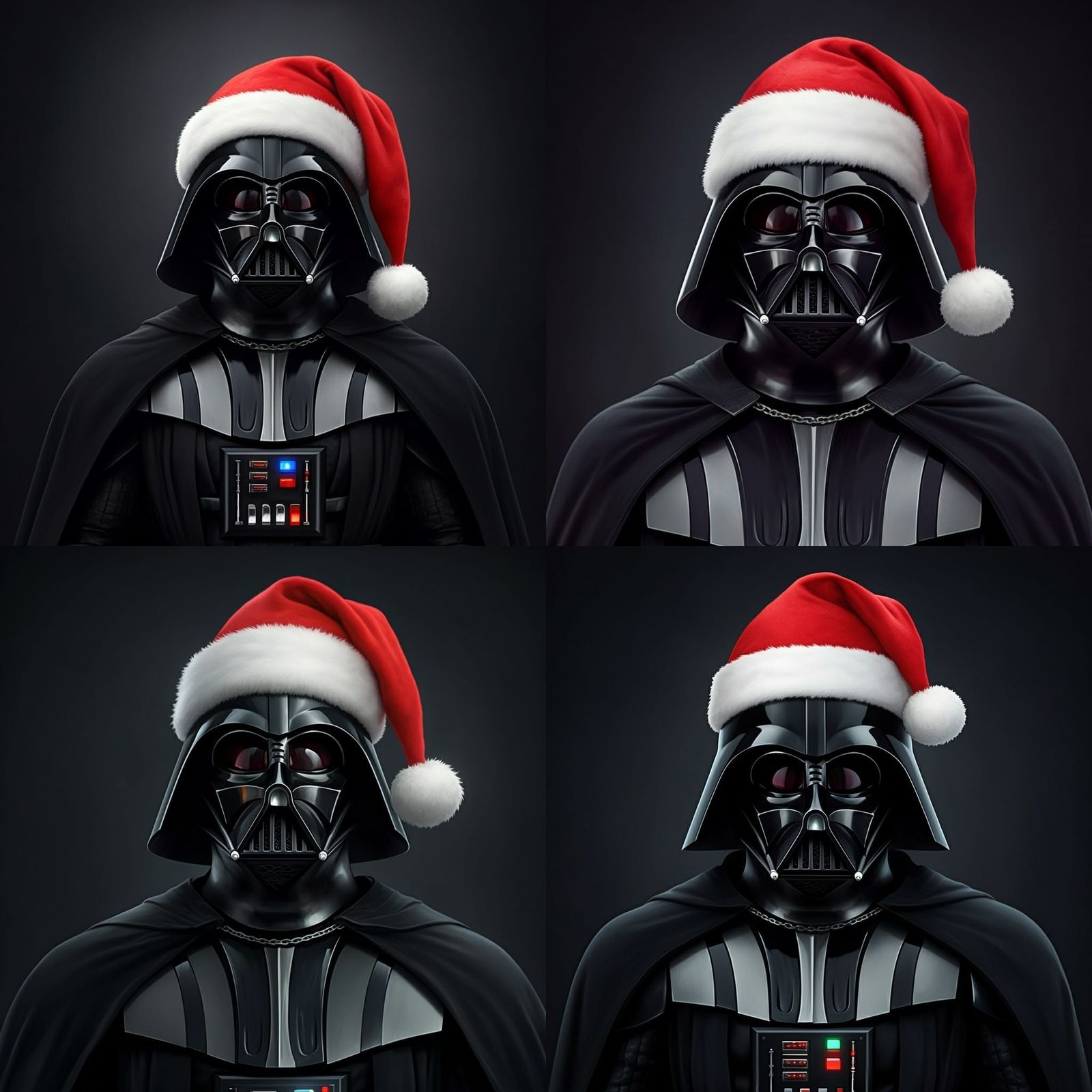 Darth Vader in Festive Santa Hat Photography