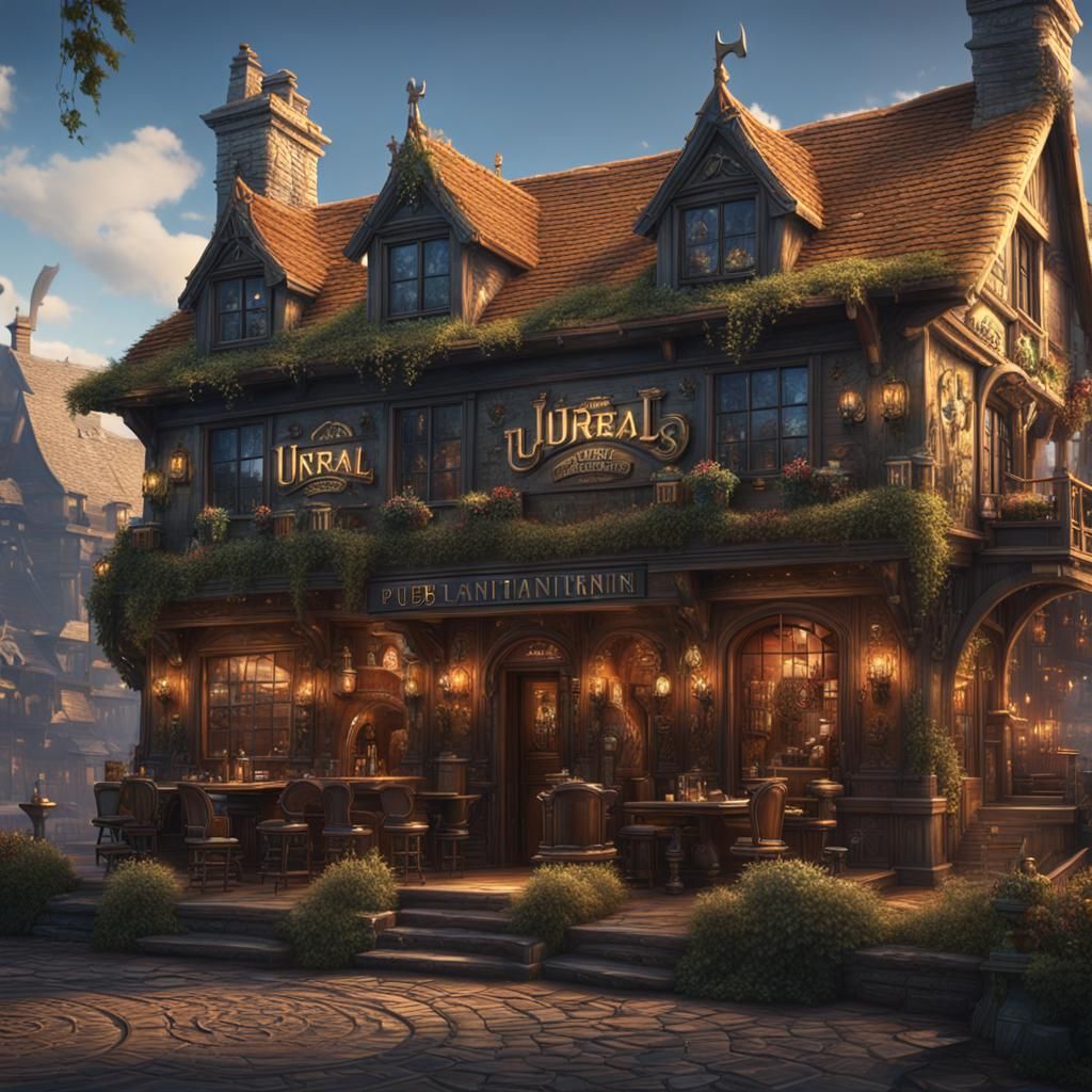 Fantastical Pub Concept Art in Deep Color