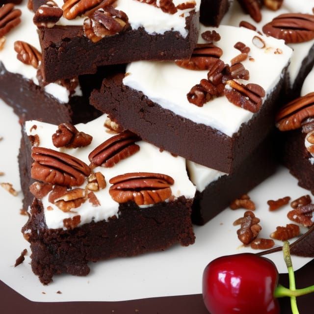 Decadent Brownies with Whipped Cream and Toppings
