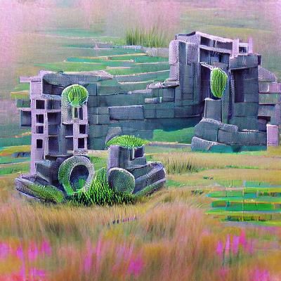 Grassy Ruins Landscape