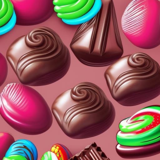 Chocolate Strawberry in Candy Art Style