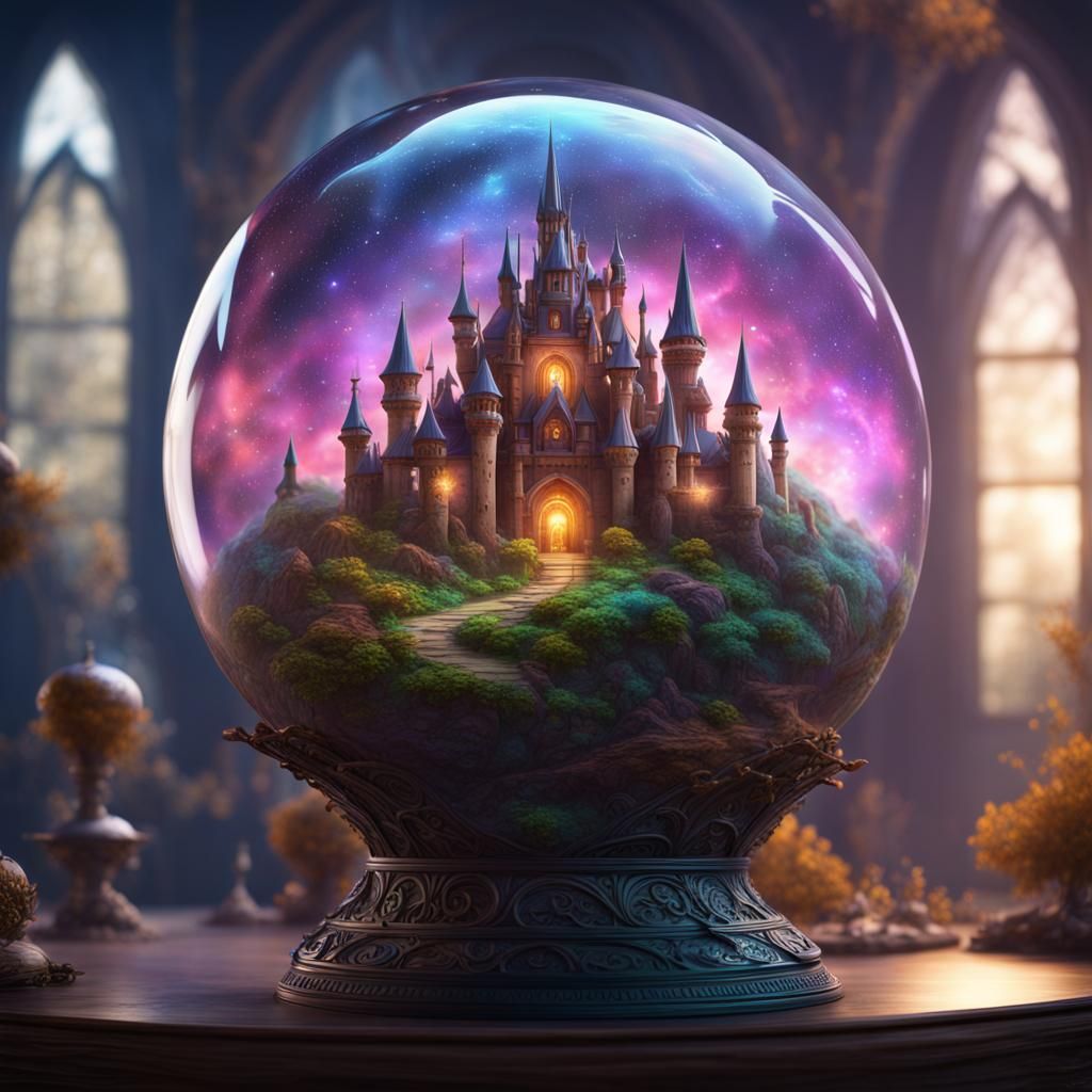 Fairy Kingdom in Glass Globe Galaxy
