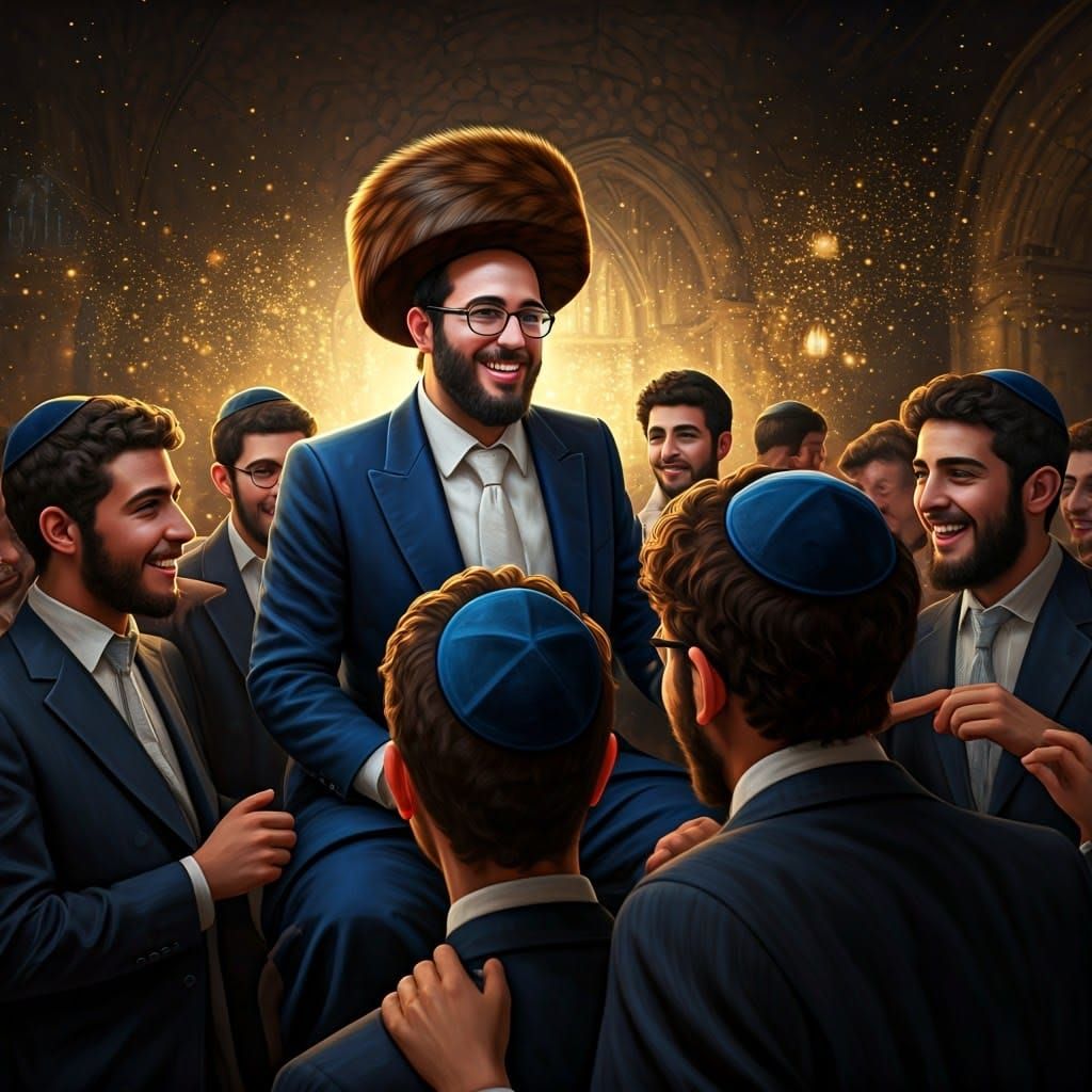 Elegant Jerusalem Hasidic Groom in Splendid Shtreimel