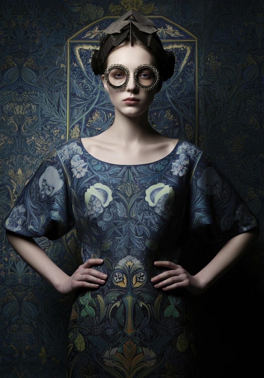 Architextual Couture Doodleblend Petrykivka Hyaline Poetic Quilling Melodramatic Lighting Fashion