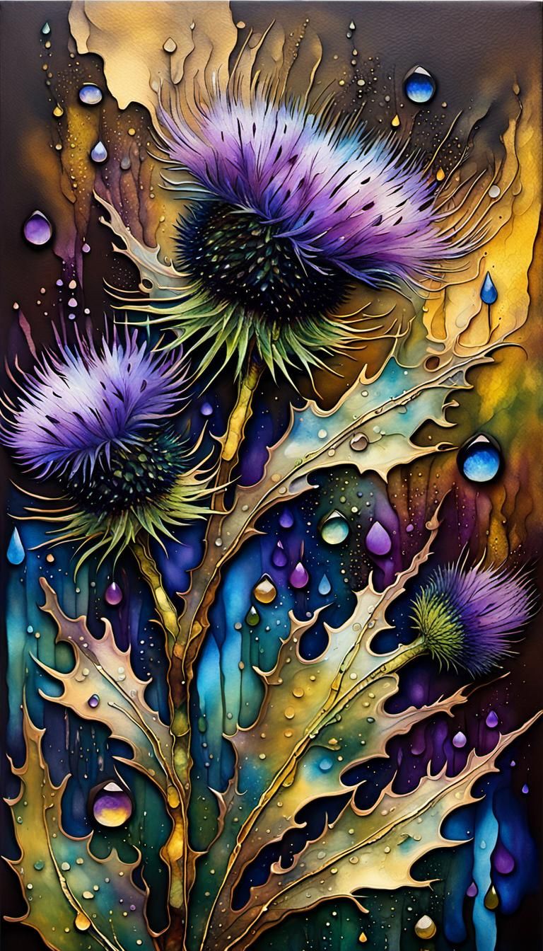 Alcohol Ink (Abstract Earthy Landforms: 1.2) Dark Brown and Olive Green and  Dark Yellow, Raining sa Sparkling Mist, dyn...