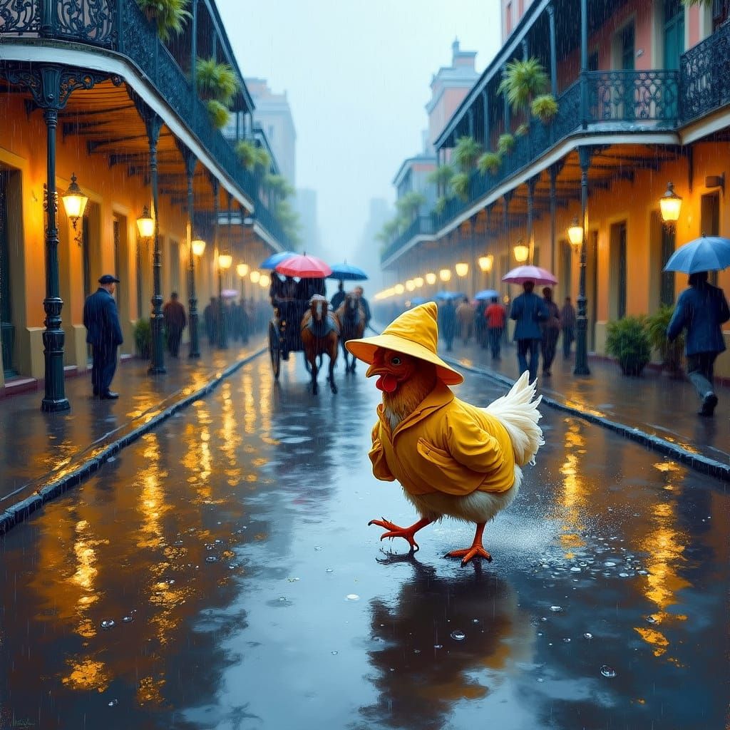 Rainy Night in New Orleans French Quarter