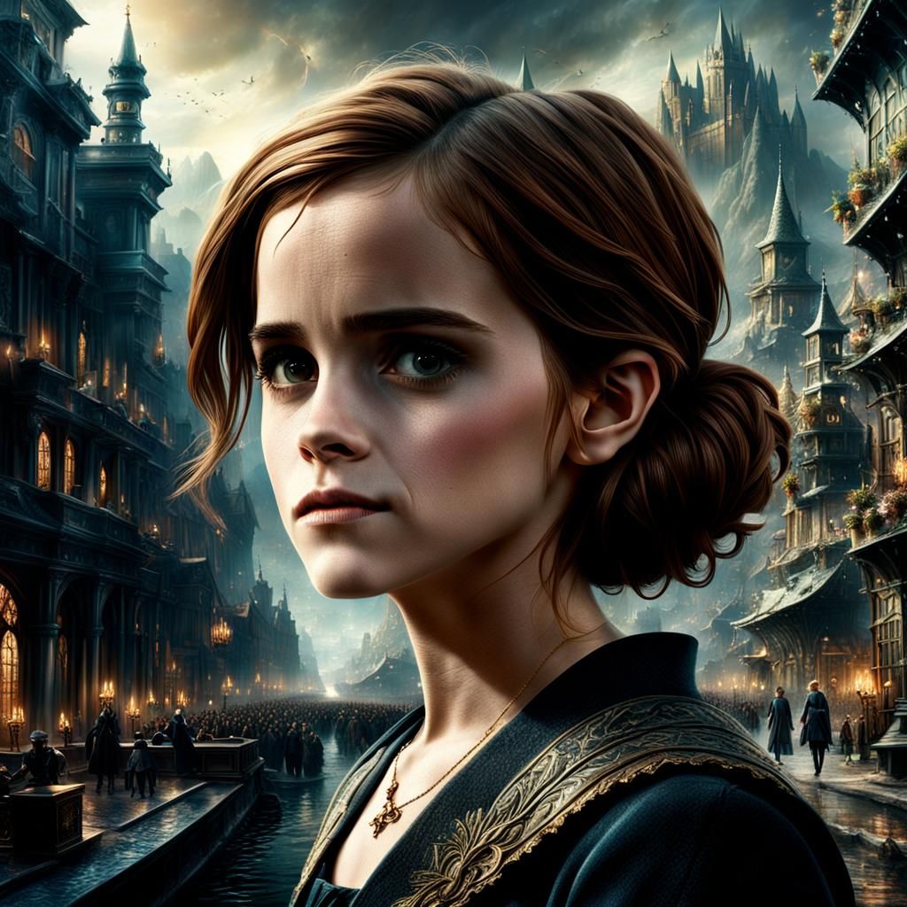 Emma Watson Portrait in Digital Matte Painting Style
