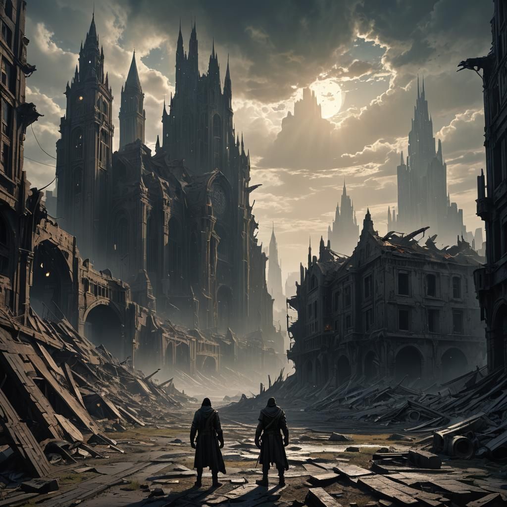 Post-Apocalyptic Ruin: Dark Fantasy Art