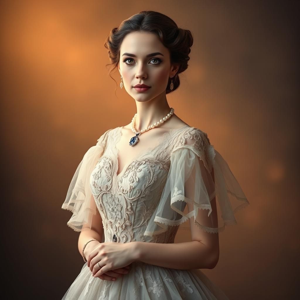 Victorian Lady Portrait: Hyperrealistic Digital Art