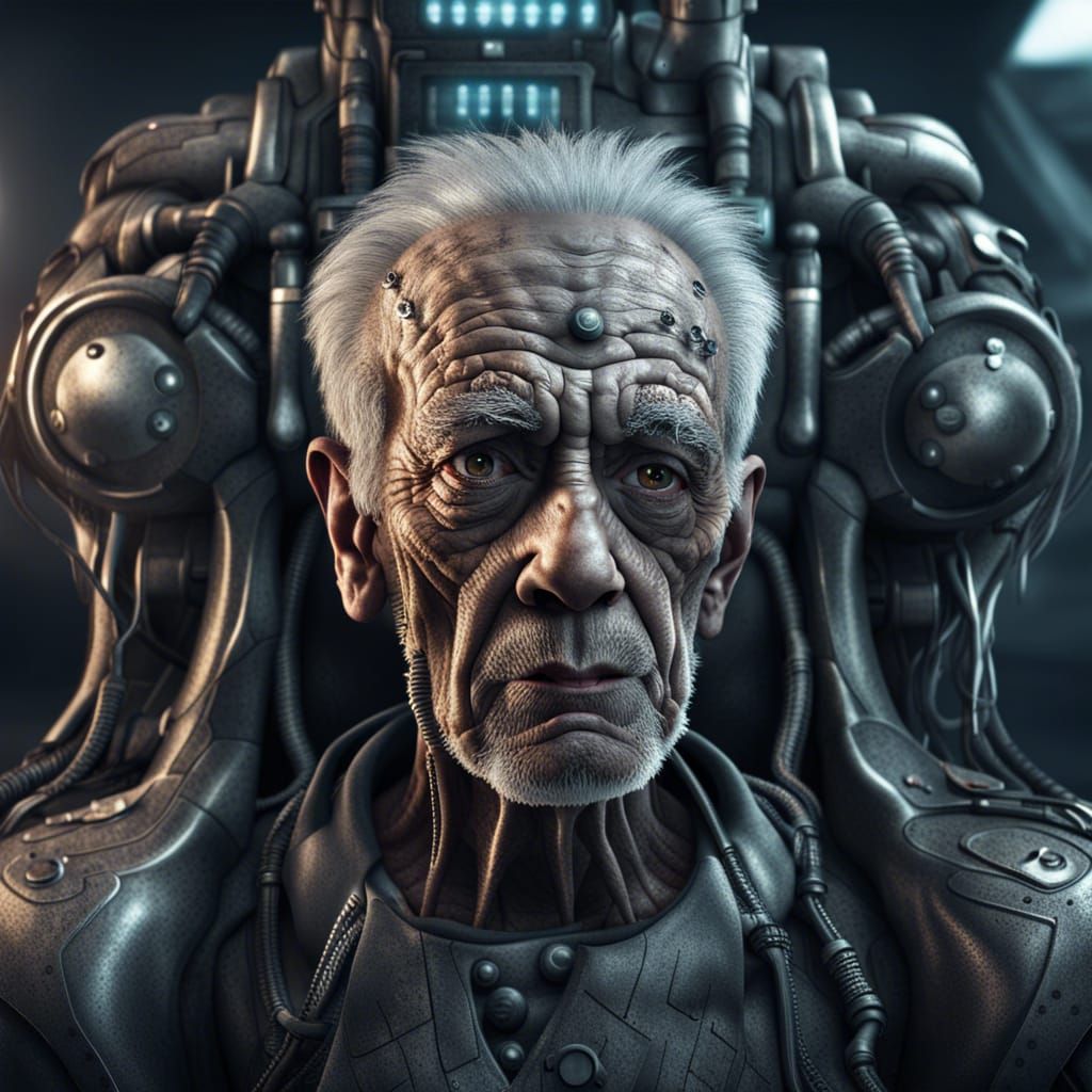 Futuristic Sci-Fi Horror: Old Man on Life Support