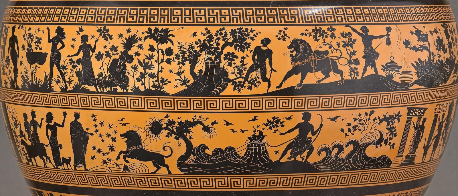Greek Vase Depicts Seasonal Winds in Black-Figure Style