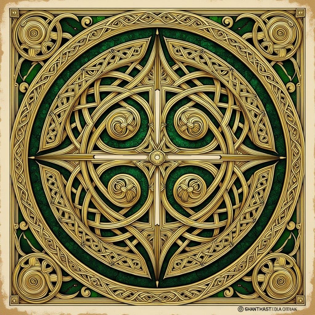 Intricate Celtic Design in Neo-Traditional Style