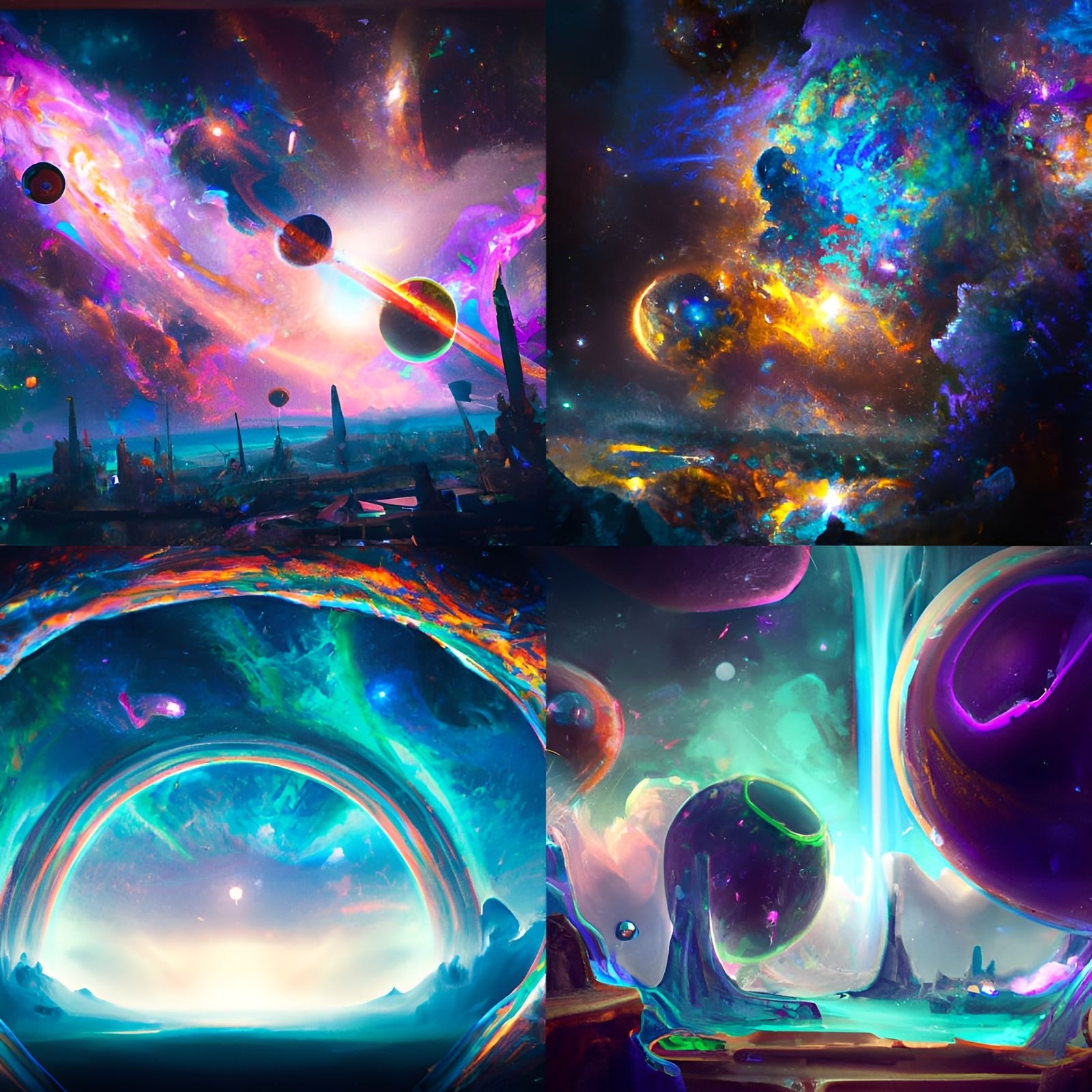 Detailed Galaxy Matte Painting in Cosmic Style
