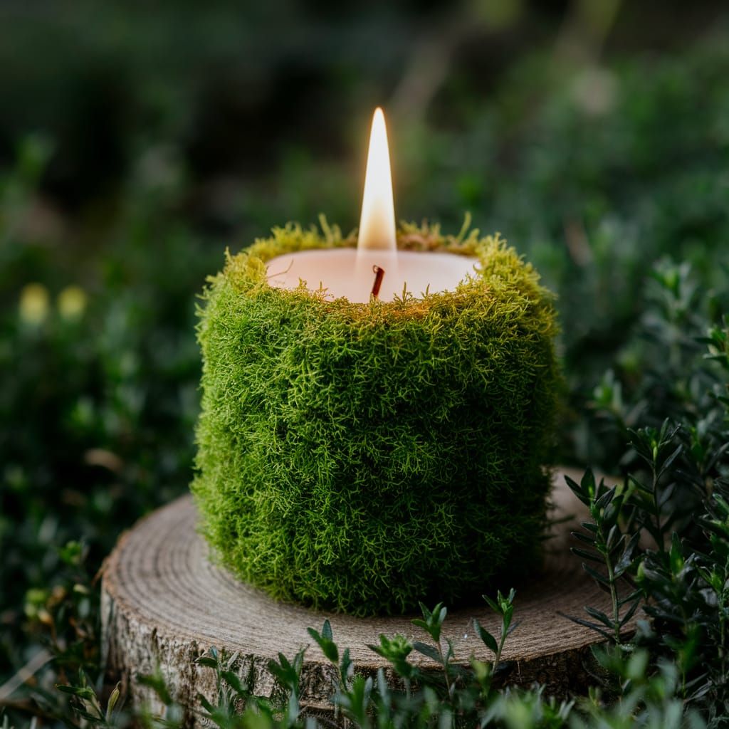 Moss-Covered Candelabra in an Antique Study