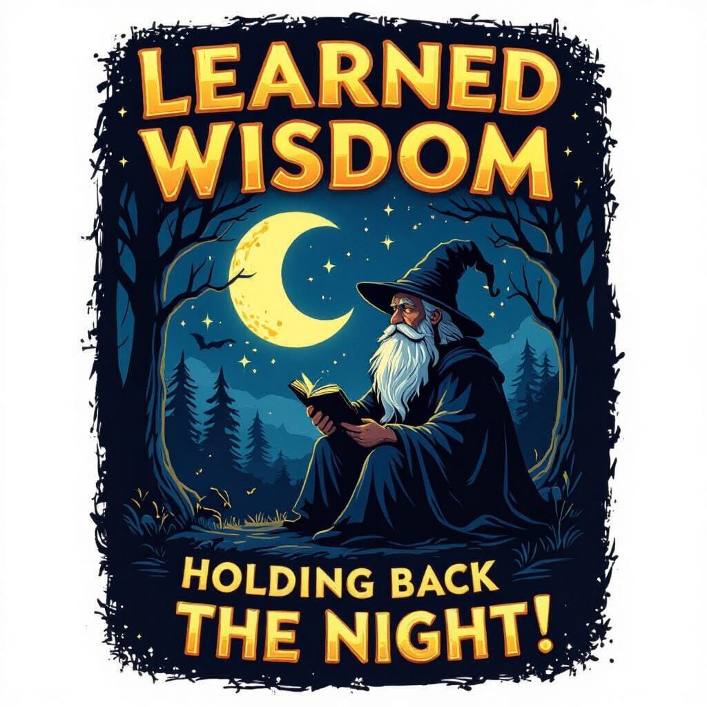 Wise Figure Holds Back the Night