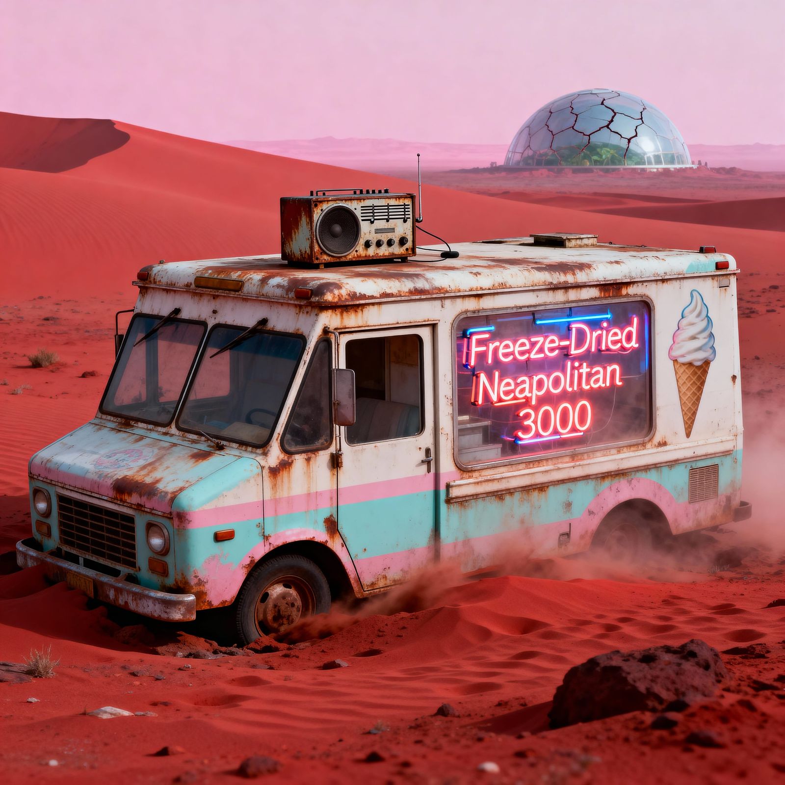 Abandoned Ice Cream Truck on Mars